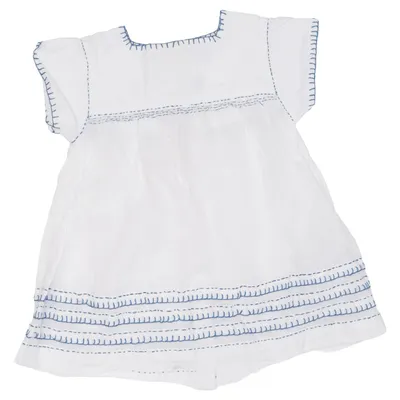 Jurk (Wit, Blauw) van Cyrillus Katoen