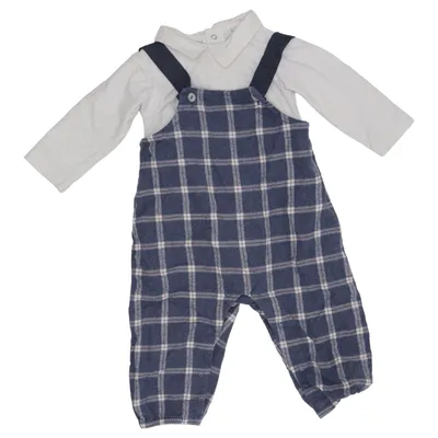Rompers (Blue, White) from Laranjinha Cotton, Elastane