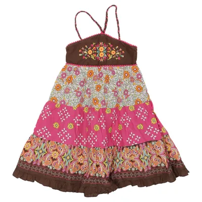 Dress (Brown, Pink, Multicolored) from Lace Cotton