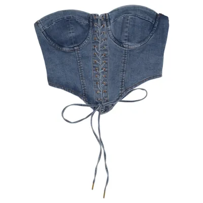 Bustier (Blauw) van Fashion Nova Katoen, Elastaan, Polyester