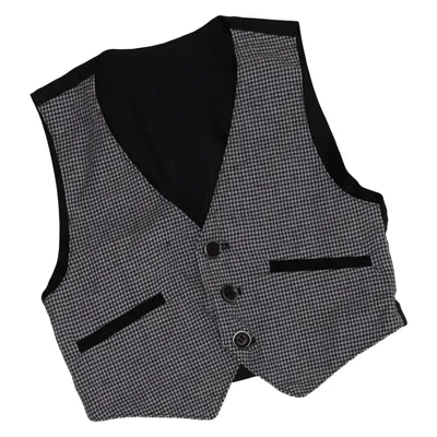 Gilet de costume (Noir, Blanc) Polyester, Laine