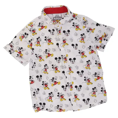 Chemise à manches courtes (Blanc, Multicolore) de Disney Mickey Mouse Coton