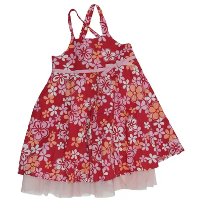 Blumenkinderkleid (Rot, Pink, Gelb) von Pumpkin Patch Baumwolle, Polyester