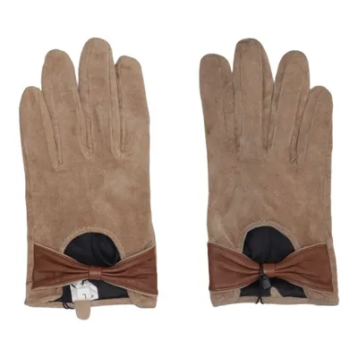 Læderhandsker (Beige) fra Ystrdy Læder, Viscose