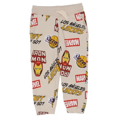 Sweatpants (Beige, Multicolored) from NBA Cotton, Polyester