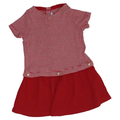 Dress (Red, White) from Petit Bateau Cotton