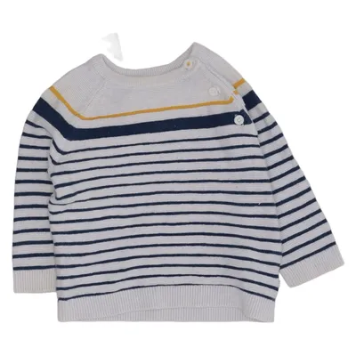 Sweater (White, Blue, Yellow) from Okaïdi Cotton, Polyamide, Wool