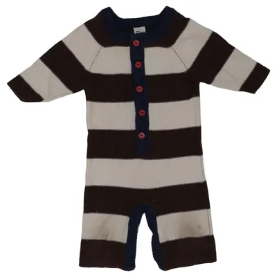 Barboteuse (Marron, Blanc, Bleu) de Katvig Coton, Laine
