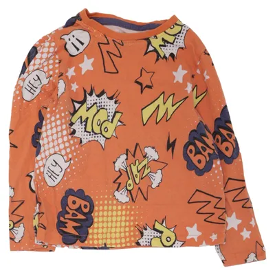 Langærmet t-shirt (Orange, Flerfarvet) fra Kuniboo Bomuld