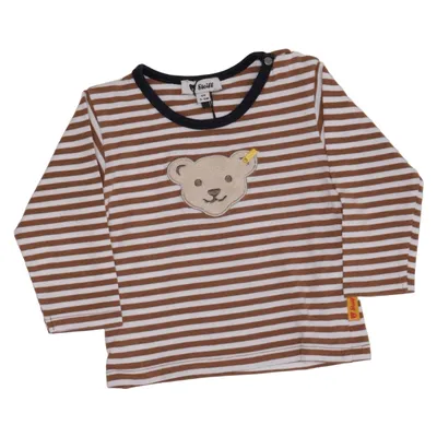 Langærmet t-shirt (Brun, Hvid) fra Steiff Bomuld, Elastan
