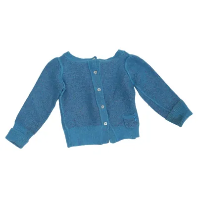Cardigan (Blue) from Bengh Per Principesse Angora, Metallic fiber, Polyamide, Polyester, Wool