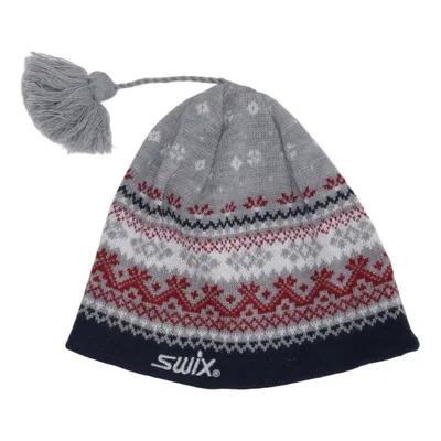 Pompon muts (Grijs, Meerkleurig) van Swix Acryl, Bamboo, Wol
