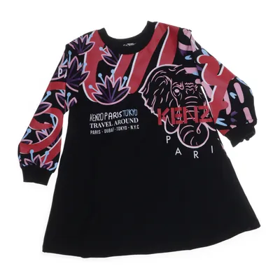 Klänning (Svart, Flerfärgad) från Kenzo Kids Elastan, Polyamid, Viskos