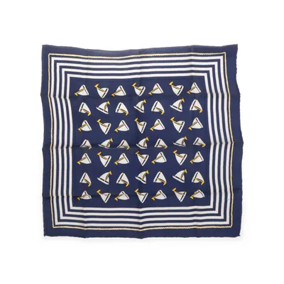 Zakdoek (Blauw, Wit, Geel) van Yves Saint Laurent Zijde