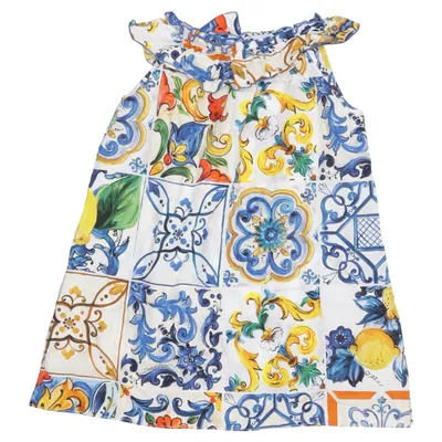 Robe (Blanc, Bleu, Jaune, Multicolore) de Dolce & Gabbana Coton