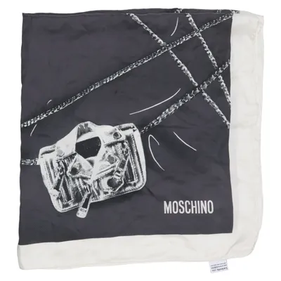 Shawl (Black, White) from Moschino Silk