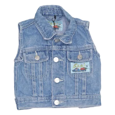Spijker gilet (Blauw) van Babi Katoen