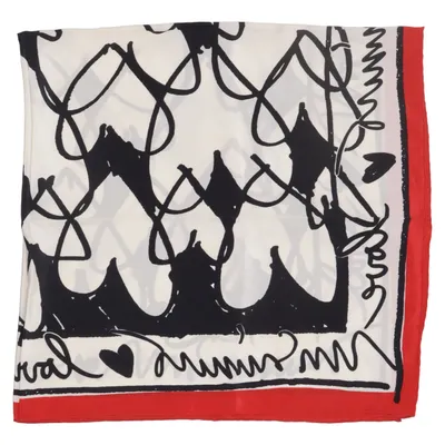 Neckerchief (White, Black, Red) from Moschino Silk