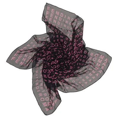 Neckerchief (Black, Pink) from Fendi Silk
