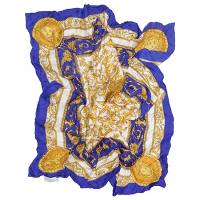 Châle (Bleu, Or, Blanc) de Trevisan Soie