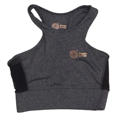 Sports bra (Gray, Black) from Fitness Junkie Elastane, Polyamide