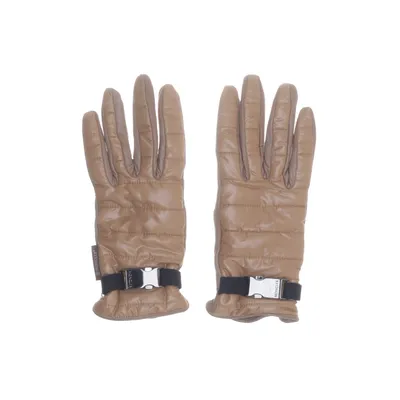 Leather gloves (Brown) from Moncler Leather, Wool