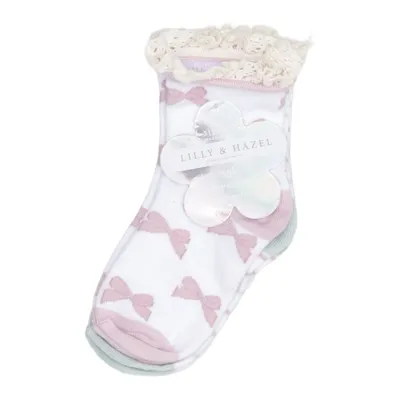 Chaussettes (Blanc, Rose, Beige) de Lilly & Hazel Élasthane, Polyamide, Polyester
