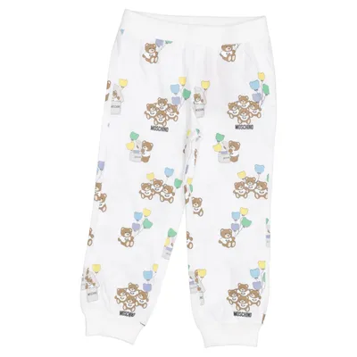 Mjukisbyxor (Vit, Flerfärgad) från Moschino Baby Bomull, Elastan