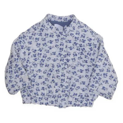 Jacket (White, Blue) from Zara Cotton, Elastane, Polyester