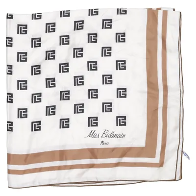 Zakdoek (Wit, Bruin, Zwart) van Balmain Zijde