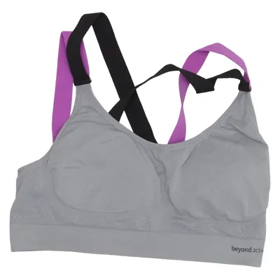 Sport-BH (Grau, Schwarz, Lila) von Beyond Active Elasthan, Polyamid