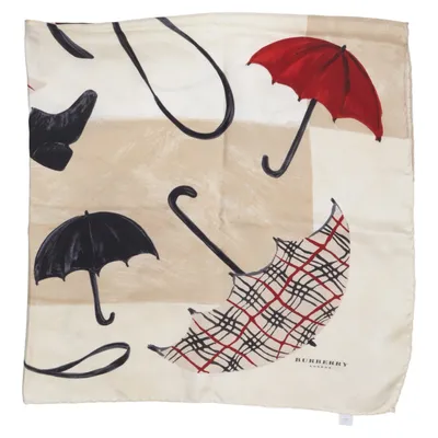 Shawl (Beige, Red, Black) from Burberry Silk