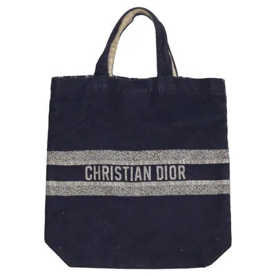 Sac en toile (Bleu, Or) de Christian Dior Coton, Cuir