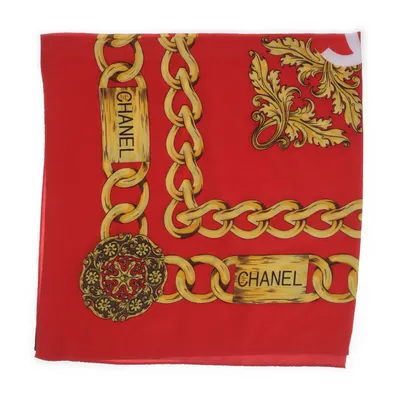 Scarf (Röd, Guldfärgad, Vit) från Chanel Silke