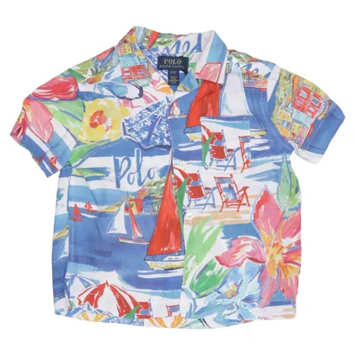 Chemise à manches courtes (Bleu, Multicolore) de Polo Ralph Lauren Viscose