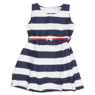 Dress (Blue, White) from Peppermint Cotton, Polyester