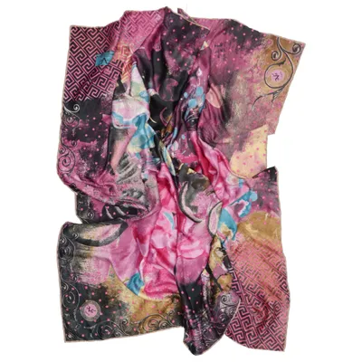 Sjaaltje (Roze, Meerkleurig) van 19V69 Italia by Versace 1969 Polyester