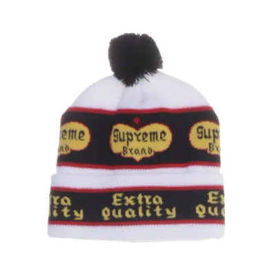 Pompon muts (Meerkleurig, Wit) van Supreme Acryl