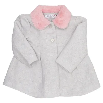 Coat (Gray, Pink) from Babaluno Cotton, Polyester, Wool