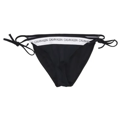 Bikini bottom (Black, White) from Calvin Klein Swimwear Elastane, Polyamide