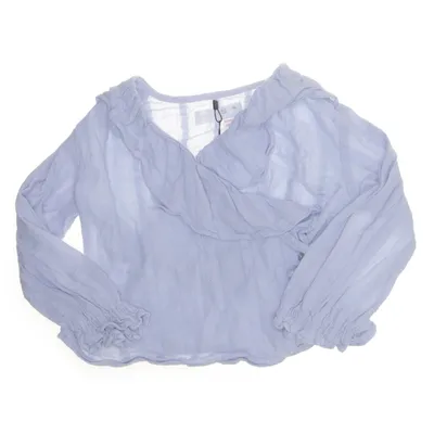 Wrap blouse (Blue) from Zara Cotton