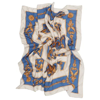 Shawl (White, Blue, Gold) from Lanvin Silk