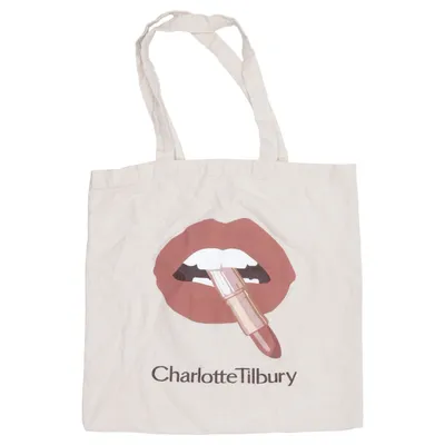 Canvas tas (Beige, Bruin, Wit) van Charlotte Tilbury