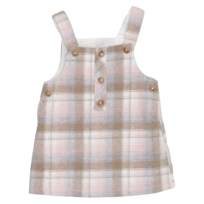 Dungaree dress (Pink, Brown, White) from Nutmeg Acrylic, Nylon, Polyester, Viscose, Wool