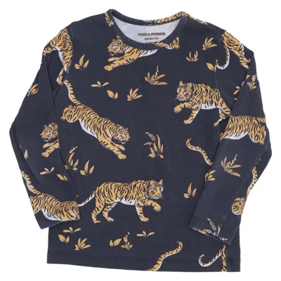 Long sleeve T-shirt (Blue, Yellow, Multicolored) from Tiger & Friends Elastane, Organic cotton