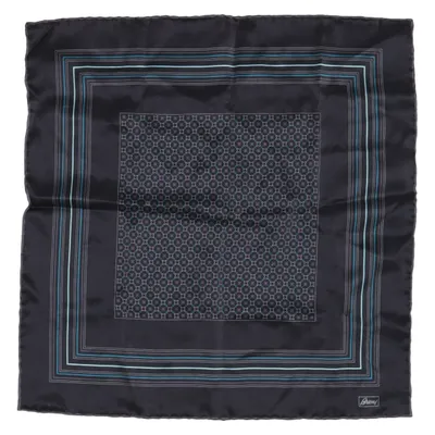Mouchoir (Bleu, Gris, Turquoise) de Brioni Soie