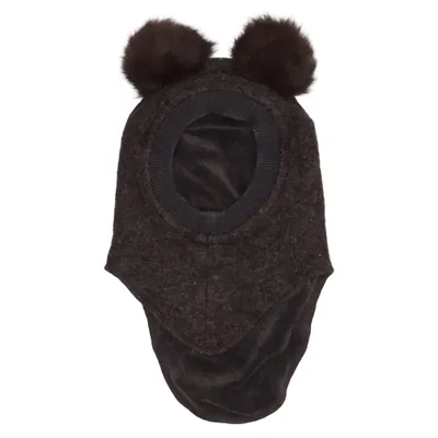 Balaklava (Brun) fra Huttelihut Alpacauld, Bomuld, Polyester