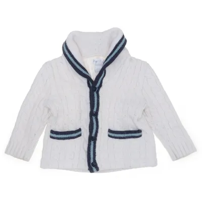 Cardigan (Hvid, Blå) fra Ralph Lauren Bomuld, Uld