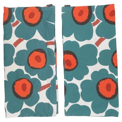 Housse de coussin (Bleu, Orange, Blanc) de Marimekko Coton
