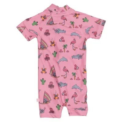 UV beschermende kleding (Roze, Meerkleurig) van Småfolk Elastaan, Polyester